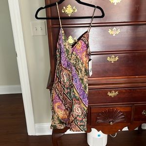 NWT Zara colorful Patterned Silky Sleeveless Dress